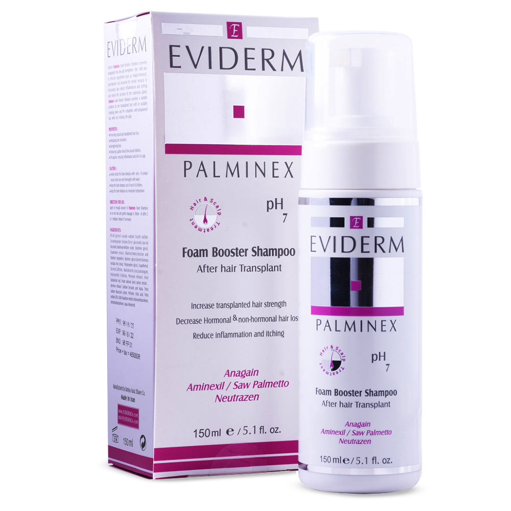 Eviderm Shampoo foam palminex   150ml-اويدرم شامپو فوم پالمينکس     م 150