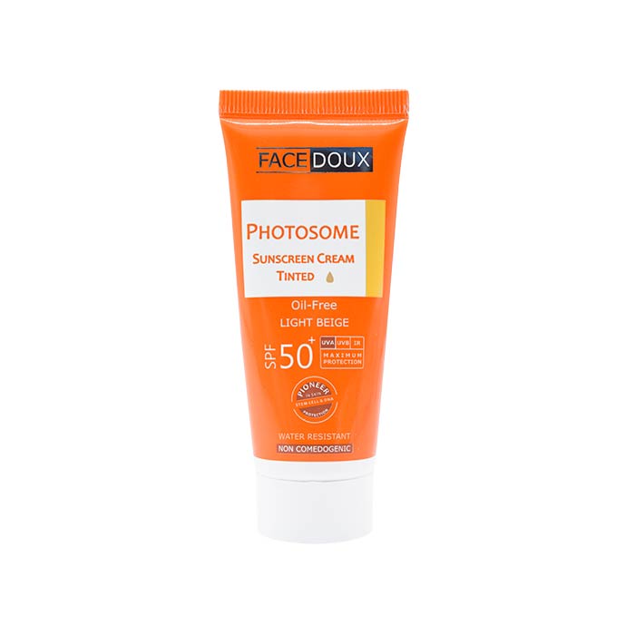 Face Doux Sunscreen Cream Tinted          SPF50+-فيس دوکس کرم ضد افتاب بژ روشن             SPF50+