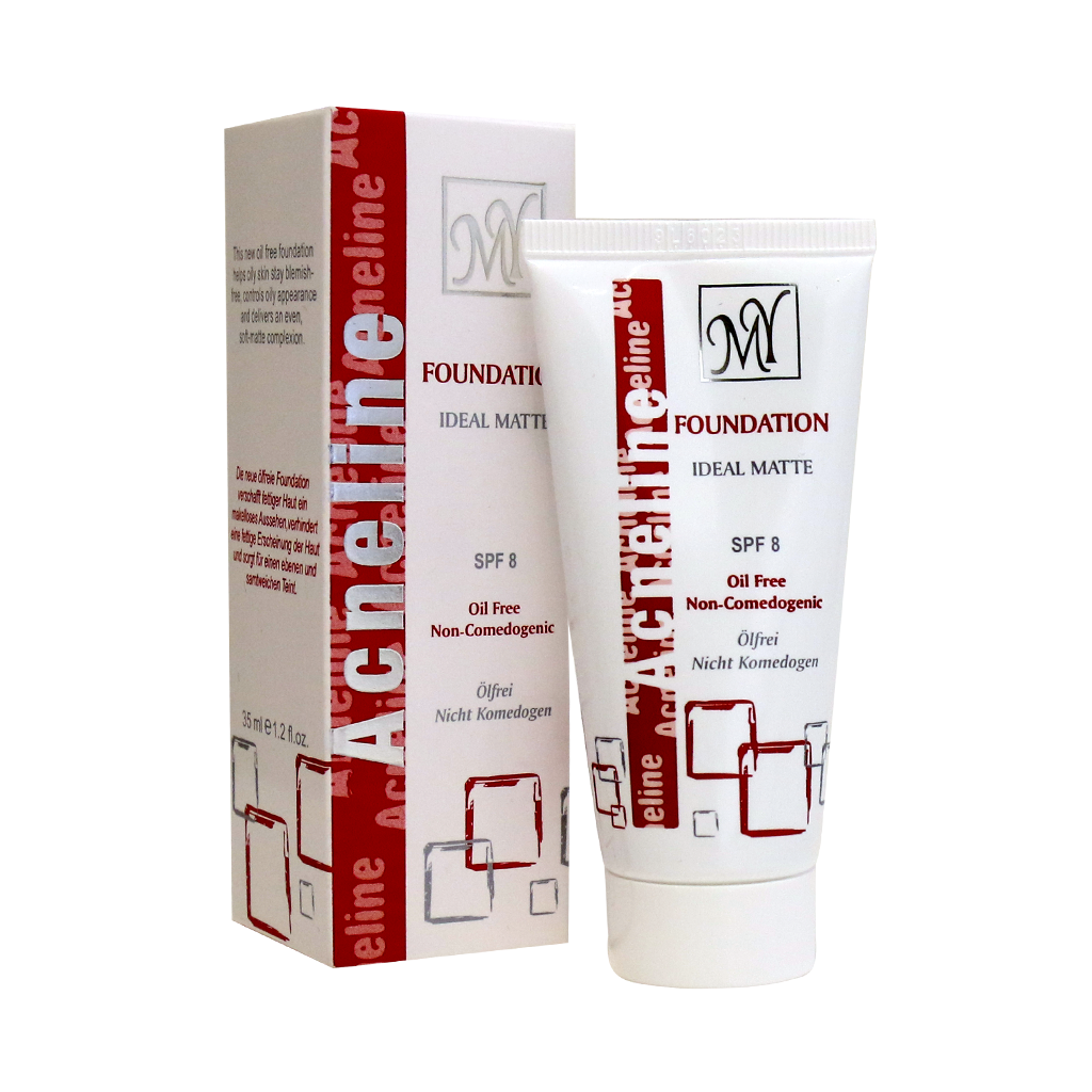My Foundation Acneline Oil Free    SPF8     30ml-ماي کرم پودرآکنه لاين مناسب پوست چرب     30mlSPF8