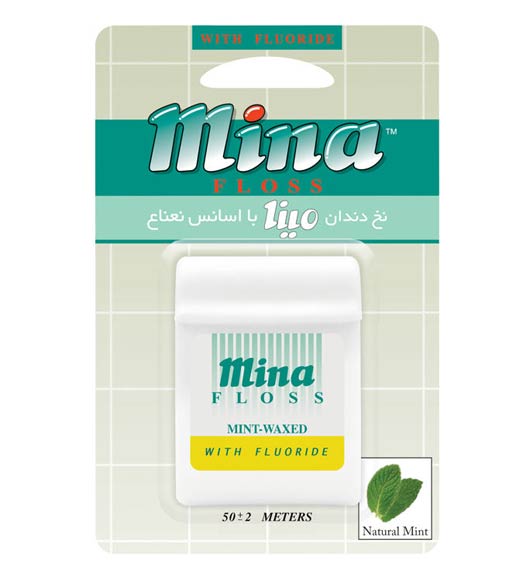 Mina Floss Mint-Waxed-مينا نخ دندان حاوي واکس