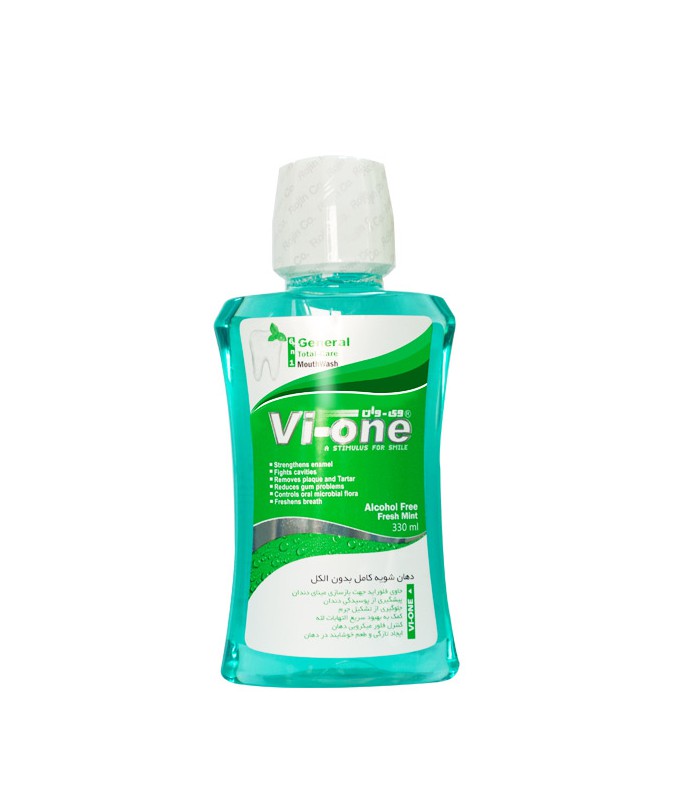 Vi-One Mouth Wash Alcohol Free Fresh Mint 330ml-وي وان دهانشويه کامل بدون الکل (سبز)        300ml