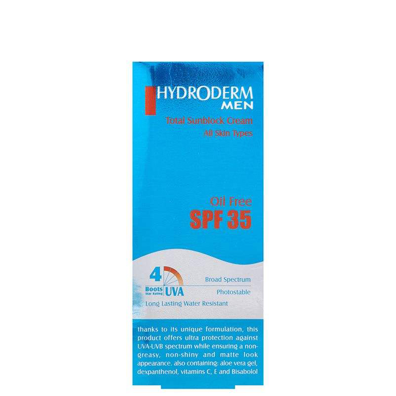 Hydroderm Sunblock Cream For Men  Oil Free-هيدرودرم ضدآفتاب آقايان فاقدچربي  جديد