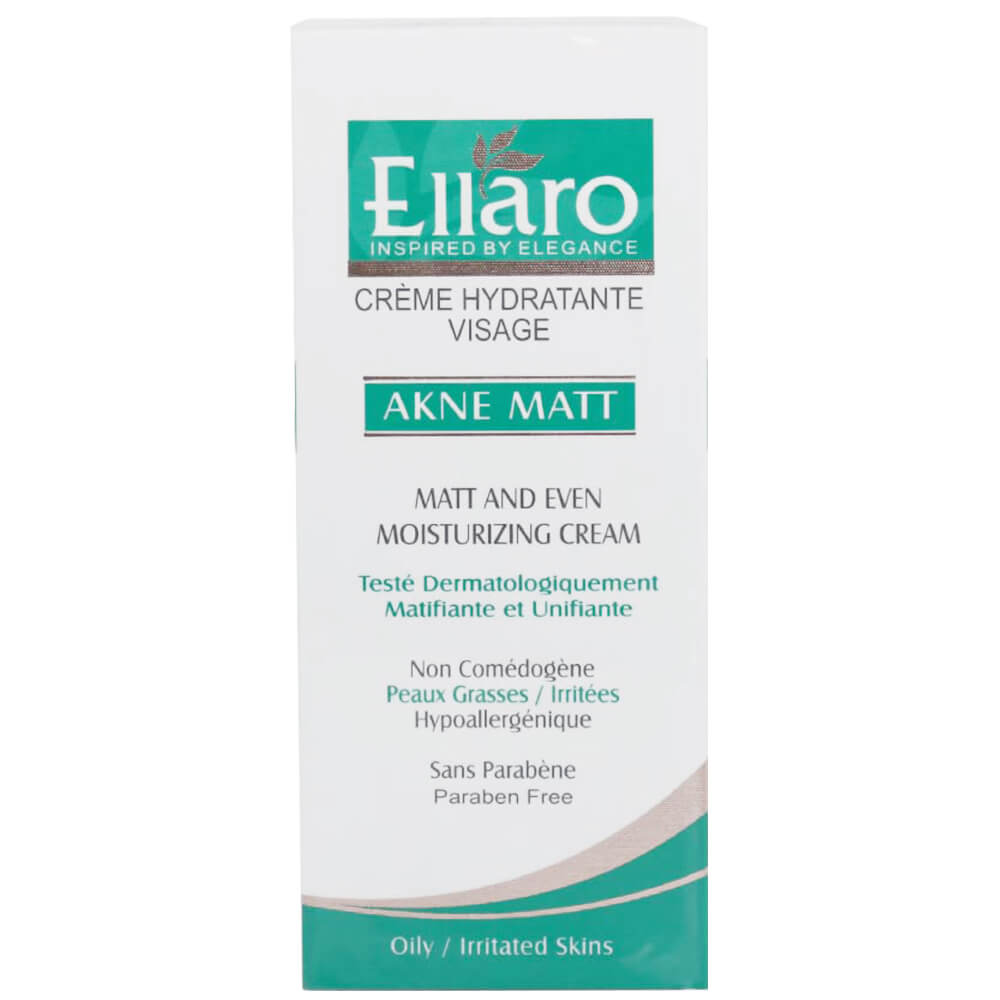 Ellaro Akne Matt Moisturzing Cream          40ml-الارو کرم مرطوب کننده آکنه مات               40ml