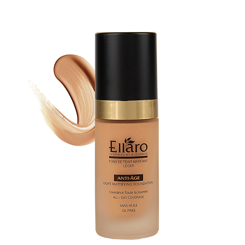 Ellaro Light Mattifying Foundation Anti Age-الارو کرم پودر مات کننده ضد چروک و فاقد چربي