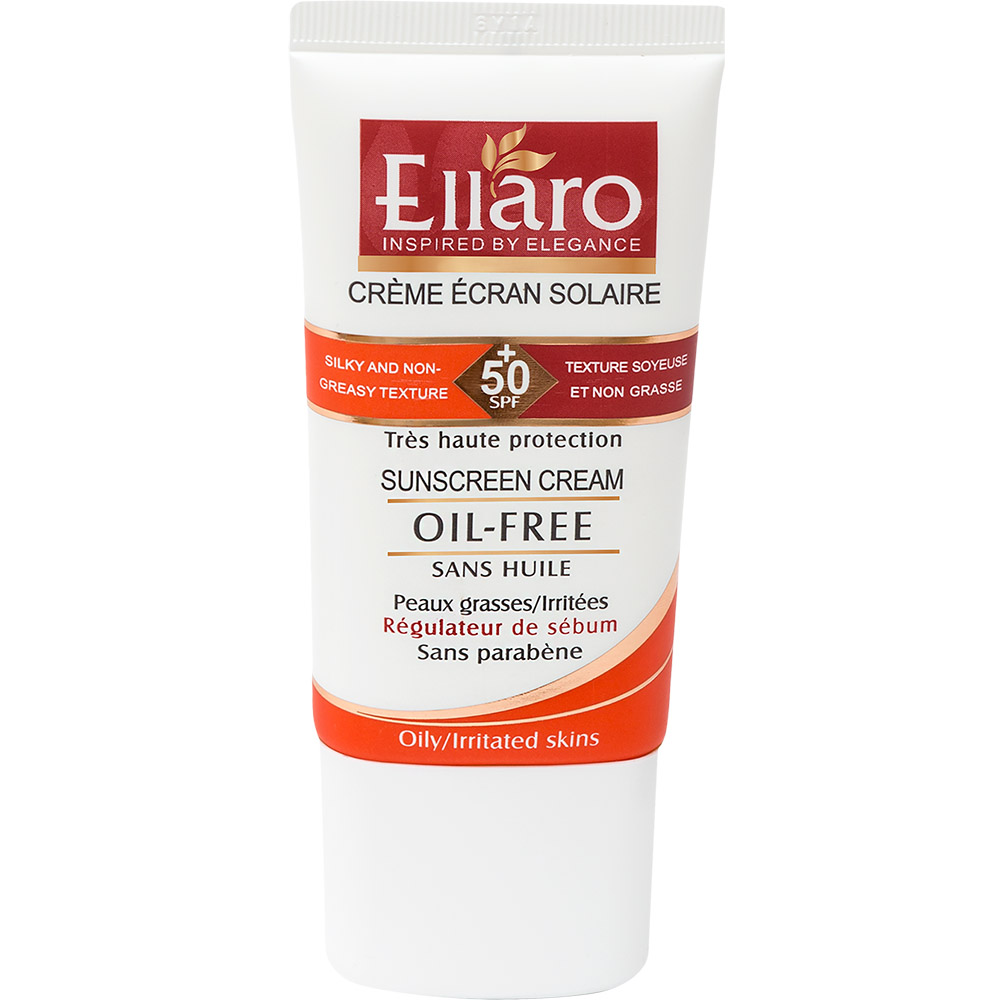 Ellaro Sunscreen Cream All Skin           SPF50+-الارو کرم ضدآفتاب انواع پوست بدون رنگ      SPF50+