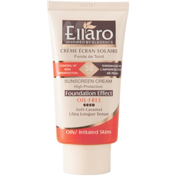 Ellaro Sunscreen Cream Oll Free Caramel    SPF30-الارو کرم ضد افتاب فاقد چربي رنگ کاراملي    SPF30