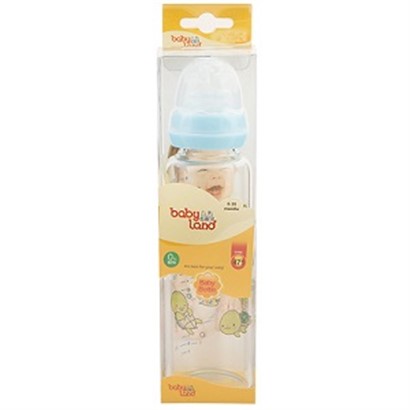 Baby Land baby Bottle code  470          240ml-بي بي لند شيرخوري پيرکس کلاسيک فندوقي      کد470