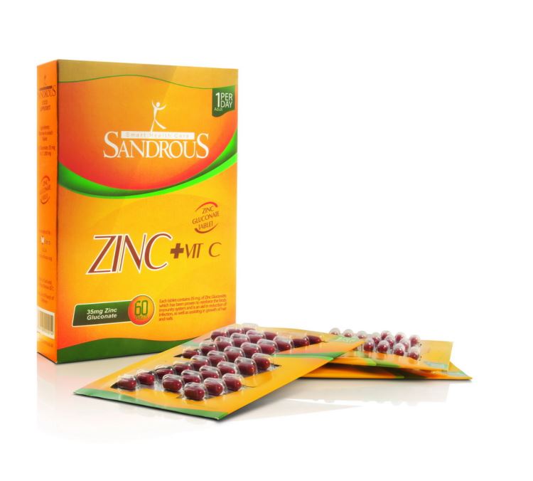 Sandrous    Zinc+vit c           Capsule-ساندروس      زينک گلوکونات                کپسول